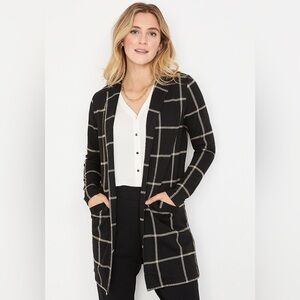 NWOT Maurices Brown Plaid Blazer Cardigan